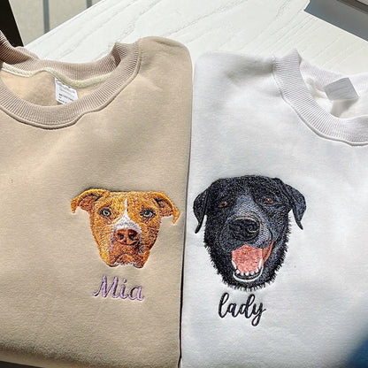 Custom Embroidered Pet Sweatshirt From Photo