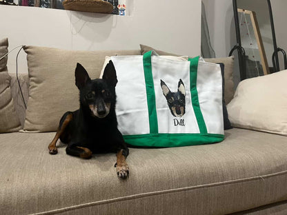 Custom Pet Embroidered Canvas Tote Bag