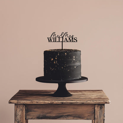 Custom Mr & Mrs Wedding Cake Topper, Personalized Last Name Cake Topper, Wedding Decoration