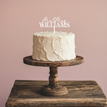 Custom Mr & Mrs Wedding Cake Topper, Personalized Last Name Cake Topper, Wedding Decoration