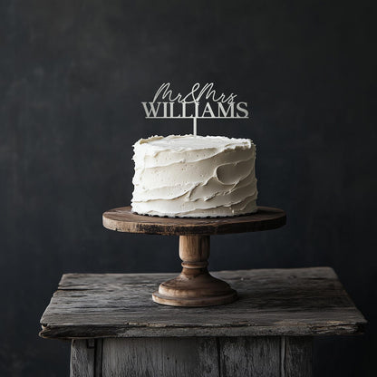 Custom Mr & Mrs Wedding Cake Topper, Personalized Last Name Cake Topper, Wedding Decoration