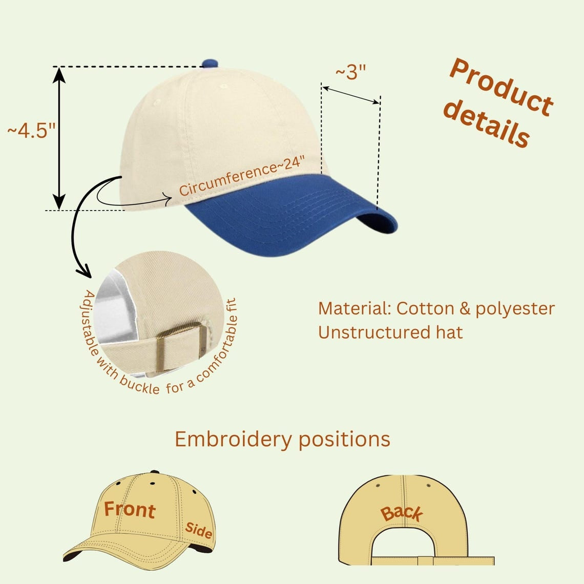 Embroiyou | Embroidered Matching Pizza Family Embroidered Hat Set