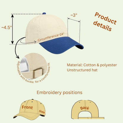 Embroiyou | Embroidered Matching Pizza Family Embroidered Hat Set