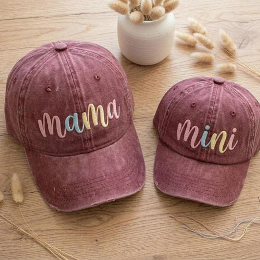 Embroiyou | Embroidered Matching Hat Mama and Mini Set