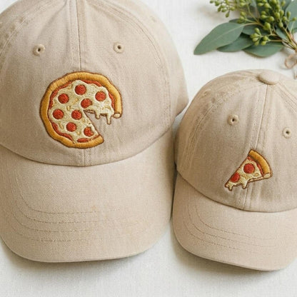 Embroiyou | Embroidered Matching Pizza Family Embroidered Hat Set