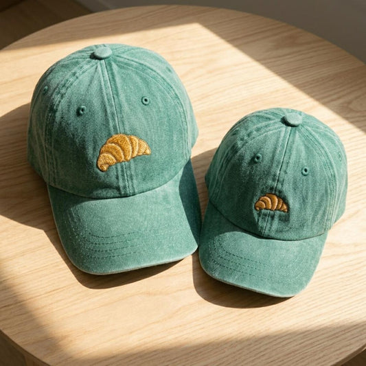 Embroiyou | Embroidered Matching Croissant Family Hats