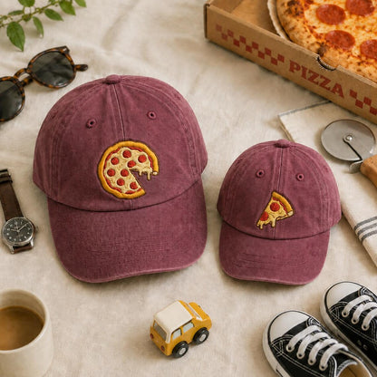 Embroiyou | Embroidered Matching Pizza Hat Set