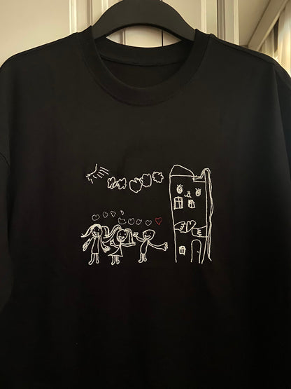 Personalized Child Artwork Embroidered Sweatshirt, Fathers Day Presents