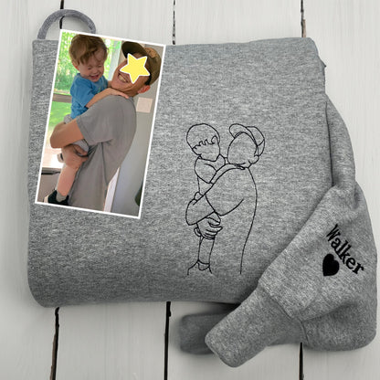 Personalized Daddy And Kid Embroidery Sweatshirt, Father's Day Gift