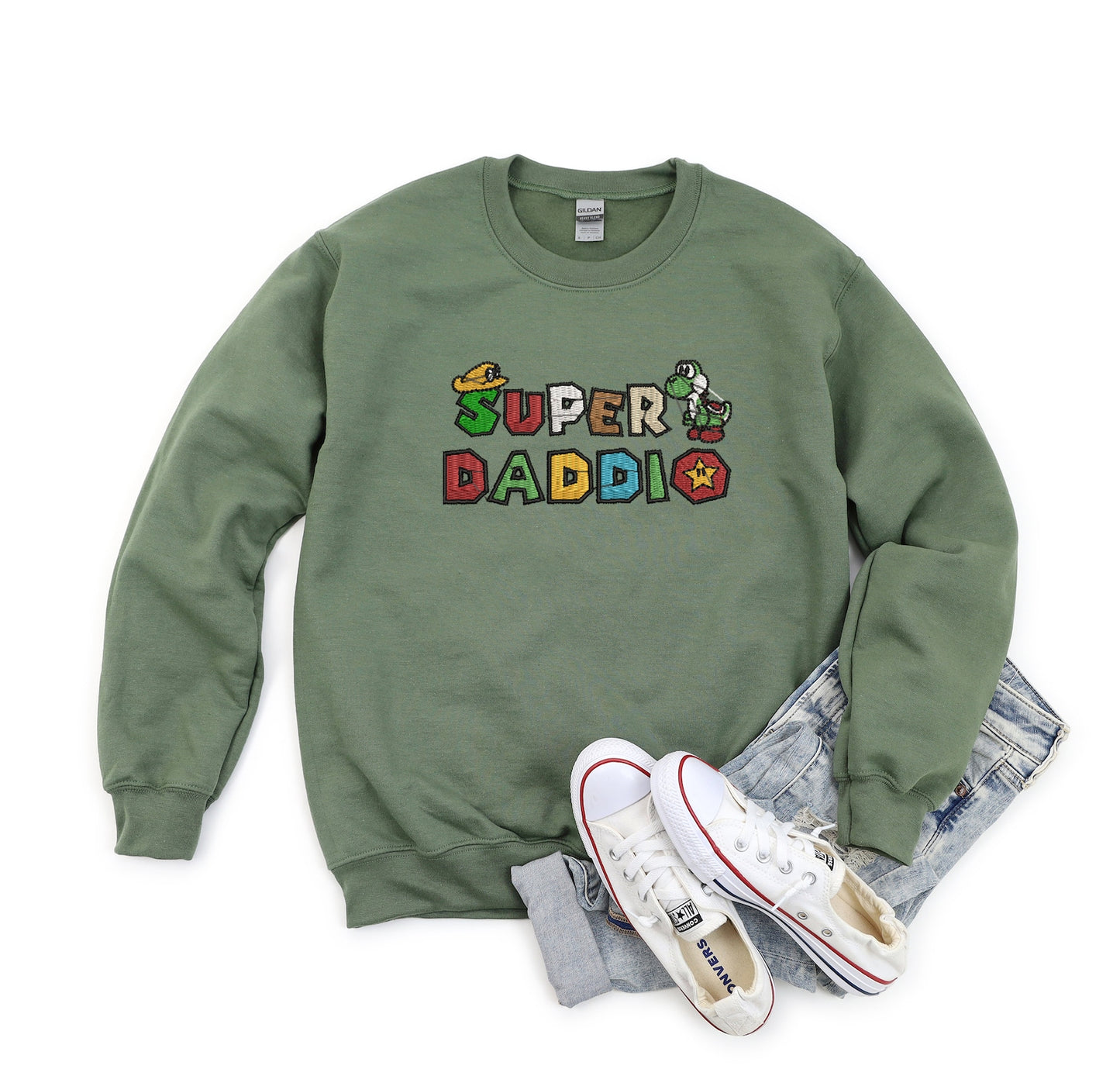 Super Daddio Embroidered Sweatshirt, Father Day Gift, Gift For Gamer
