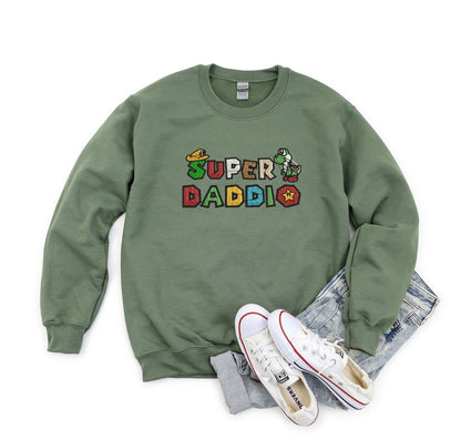 Super Daddio Embroidered Sweatshirt, Father Day Gift, Gift For Gamer