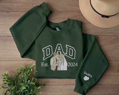 Custom Daddy Photo Sweatshirt, Gift For Father Day