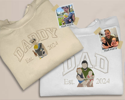 Custom Daddy Photo Sweatshirt, Gift For Father Day