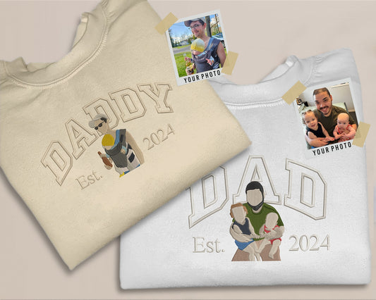 Custom Daddy Photo Sweatshirt, Gift For Father Day