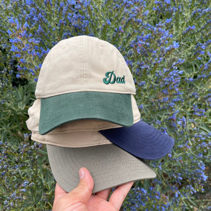Custom Script Embroidered Dad Hat, Gift For Mom And  Dad