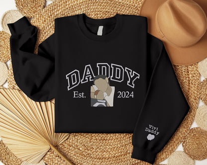 Custom Daddy Photo Sweatshirt, Gift For Father Day