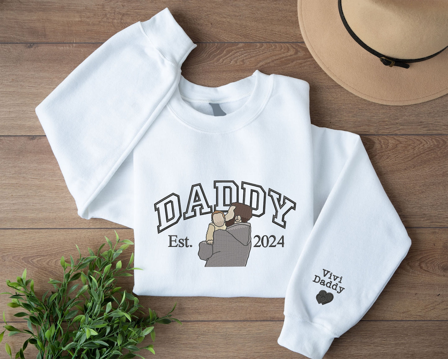 Custom Daddy Photo Sweatshirt, Gift For Father Day