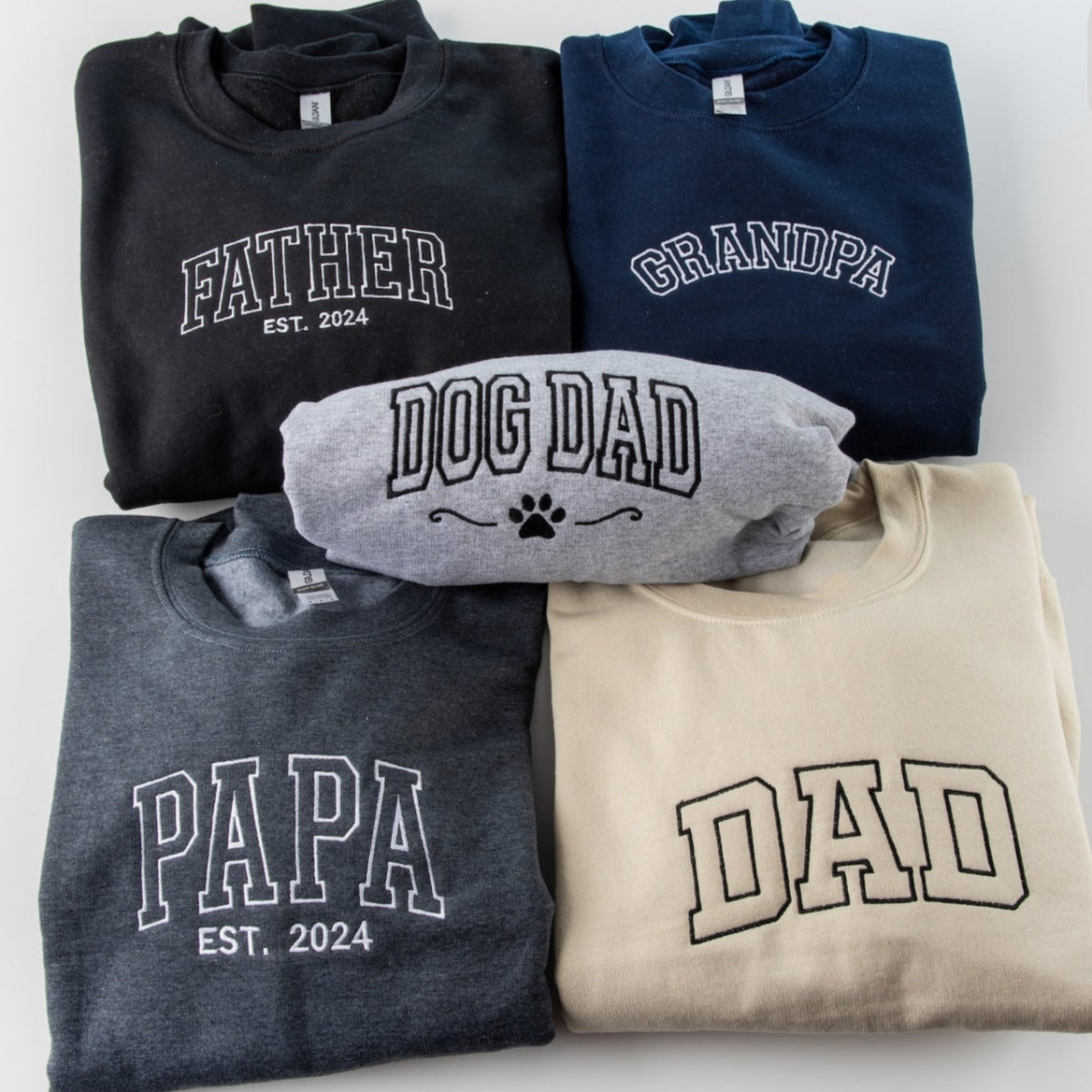Custom Embroidered Papa Sweatshirt, Fathers Day Presents