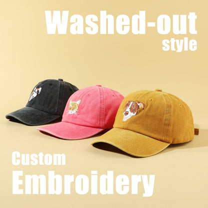 Personalized Pet Portrait Baseball Hat, Gift For Pet Owners