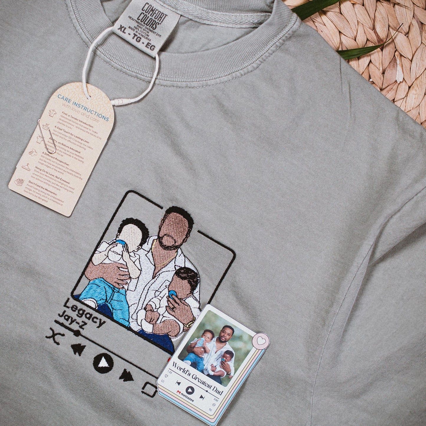 Custom Music Player Embroidered Sweatshirt, Father's Day Gift