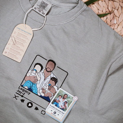Custom Music Player Embroidered Sweatshirt, Father's Day Gift