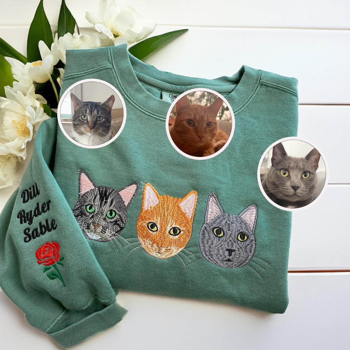 Custom Embroidered Pet Face, Gift For Pet Parent