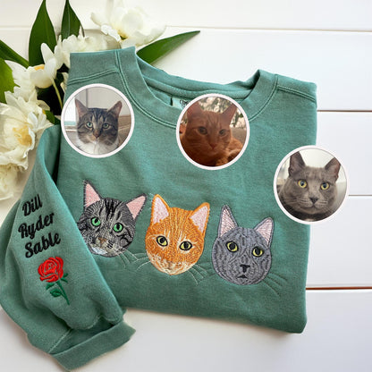Custom Embroidered Pet Face, Gift For Pet Parent