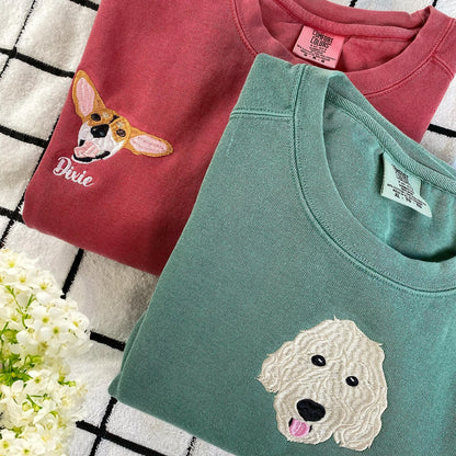 Custom Embroidered Pet Face, Gift For Pet Parent