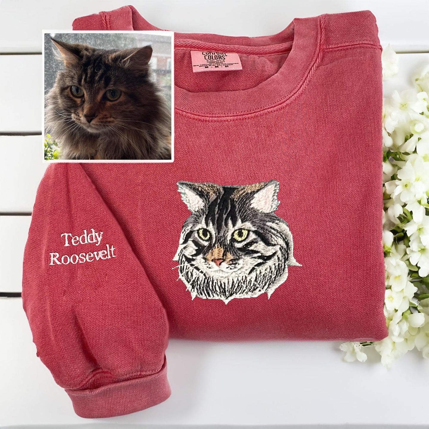 Custom Embroidered Pet Face, Gift For Pet Parent