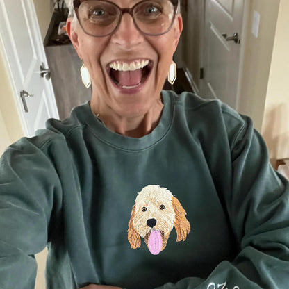 Custom Embroidered Pet Face, Gift For Pet Parent