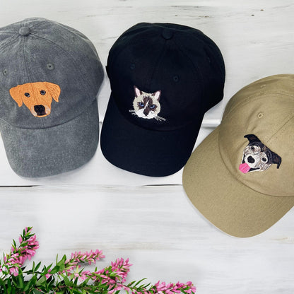 Customize Your Pet Portrait Classic Cap, Father's Day Gift