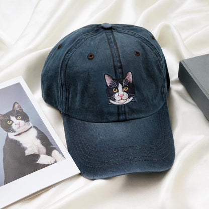 Personalized Cat And Dog Portrait Hat, Gift For Pet Lovers