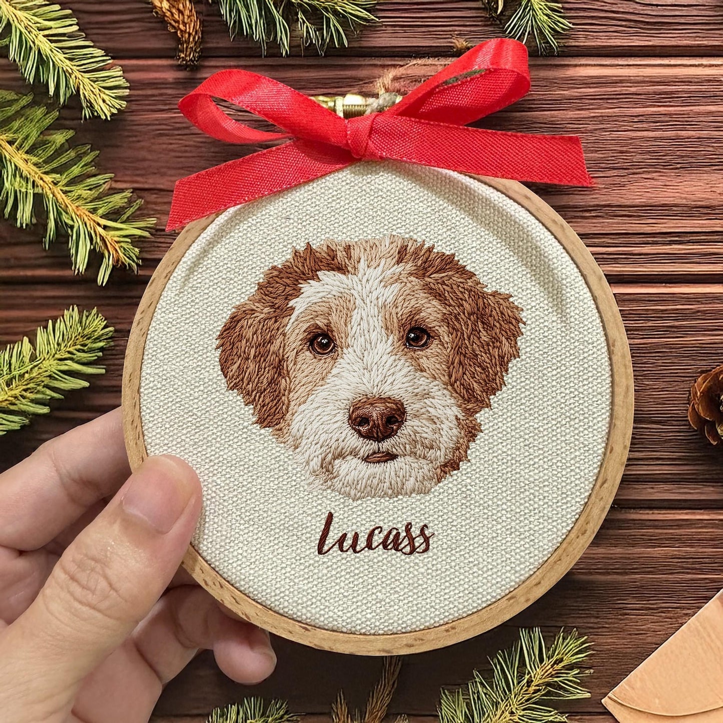 Embroidered Personalized Dog Frame With Photo & Name