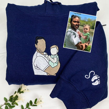Custom Embroidered Family Picture Sweatshirt, Meaningful Family Keepsake