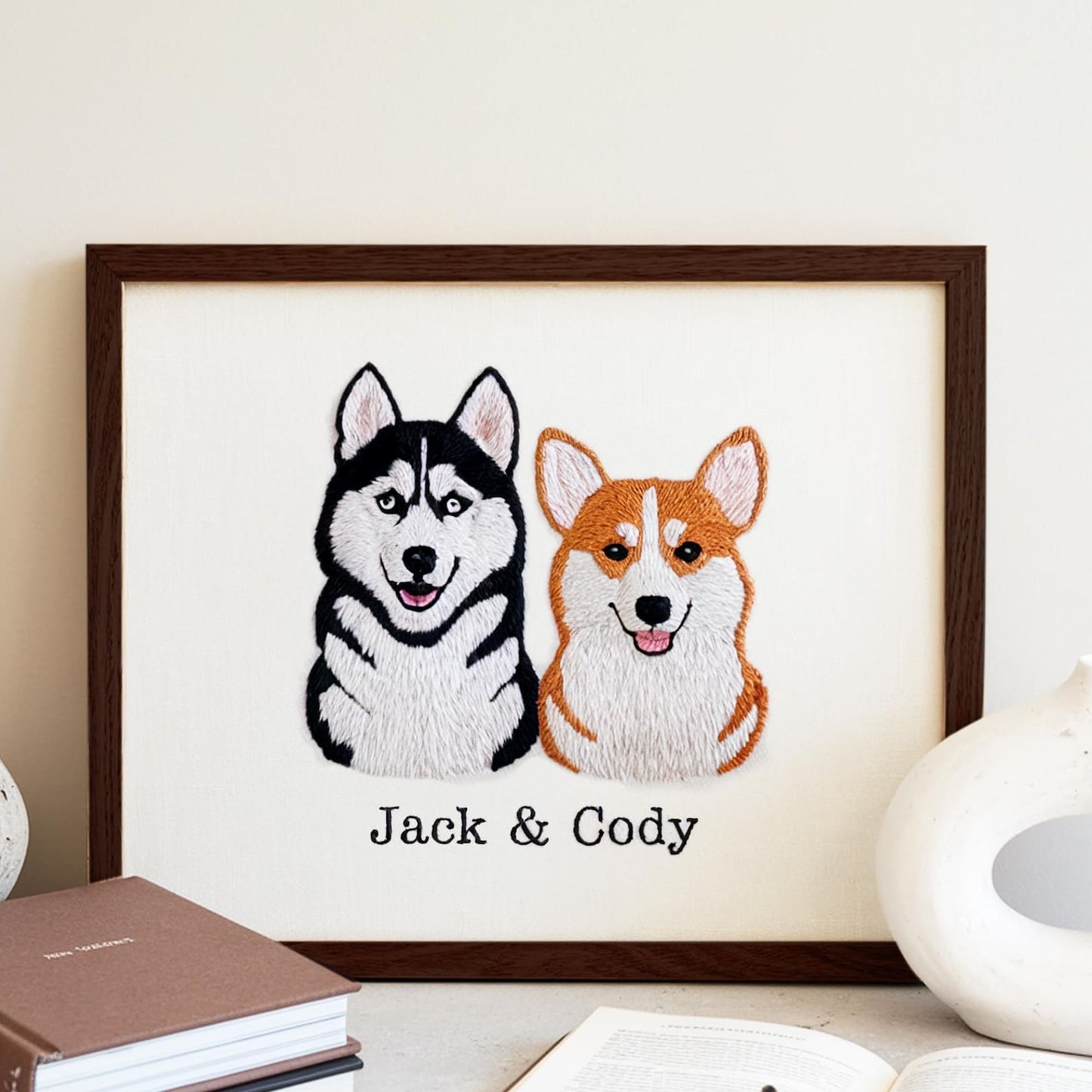 Embroidered Personalized Dog Frame With Photo & Name
