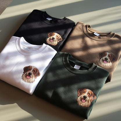 Personalized Your Pet Portrait Sweatshirt, Gift For Dad Dog