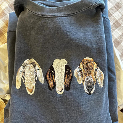 Customize Dog Face Embroidered Sweatshirt, Dog Dad Gift