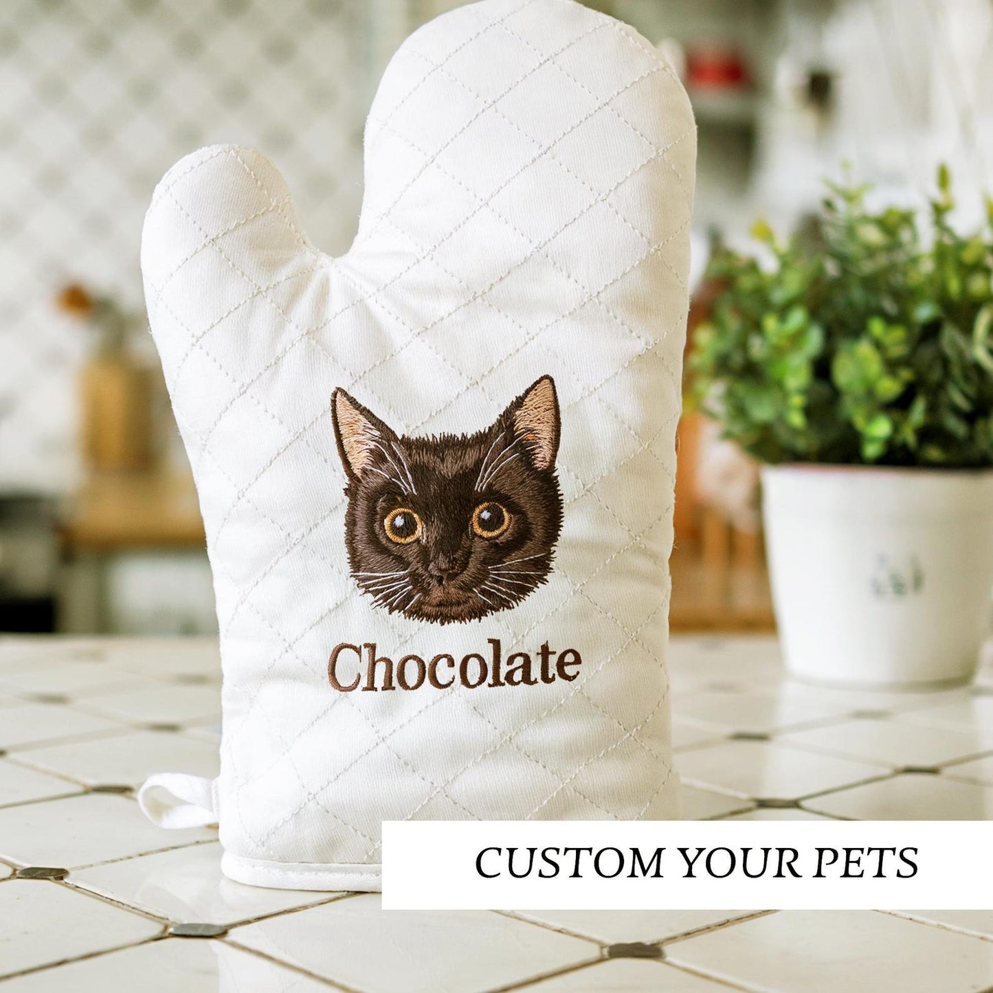 Customized Embroidered Dog Mitt
