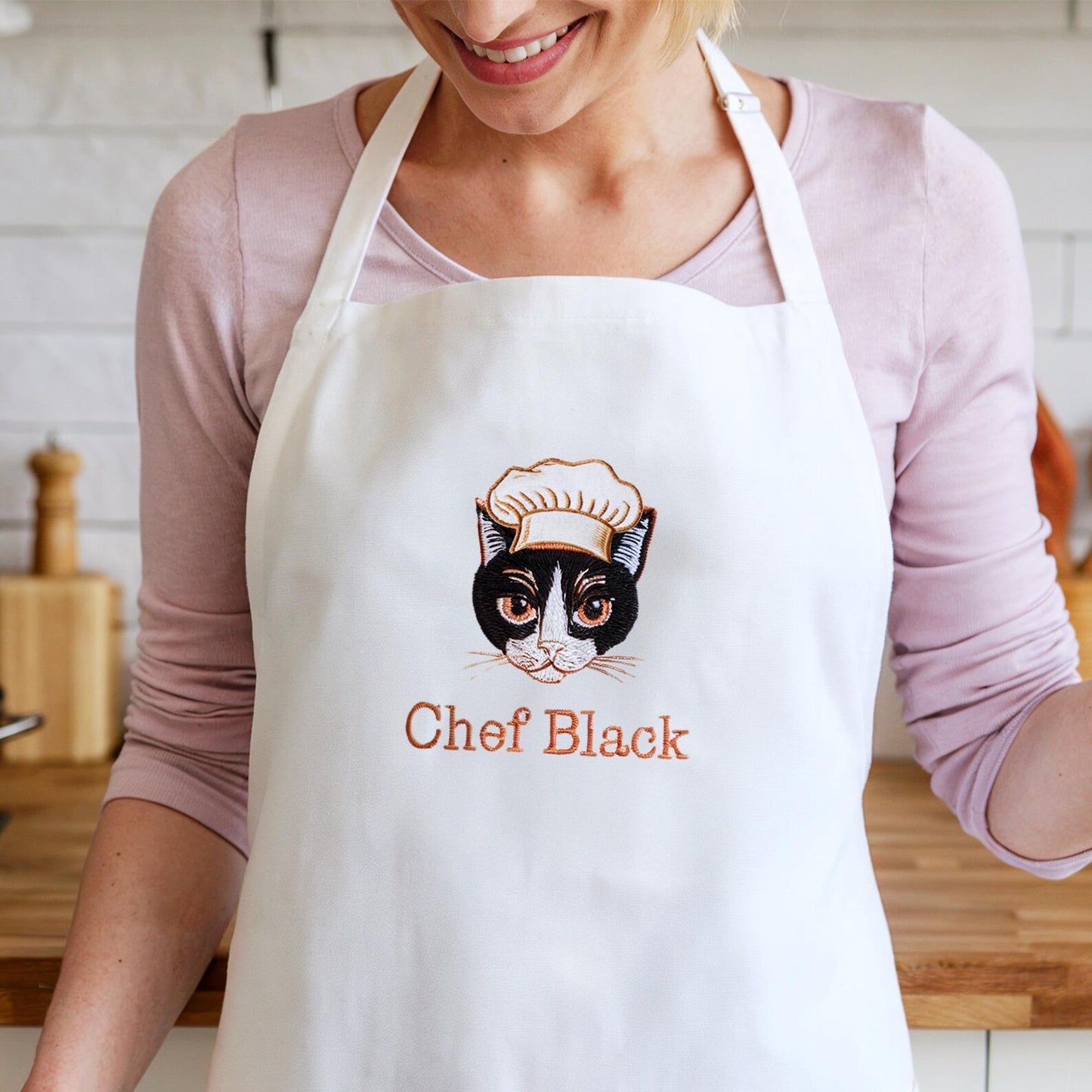 Custom Pet Embroidered Apron, Dog Mom Apron