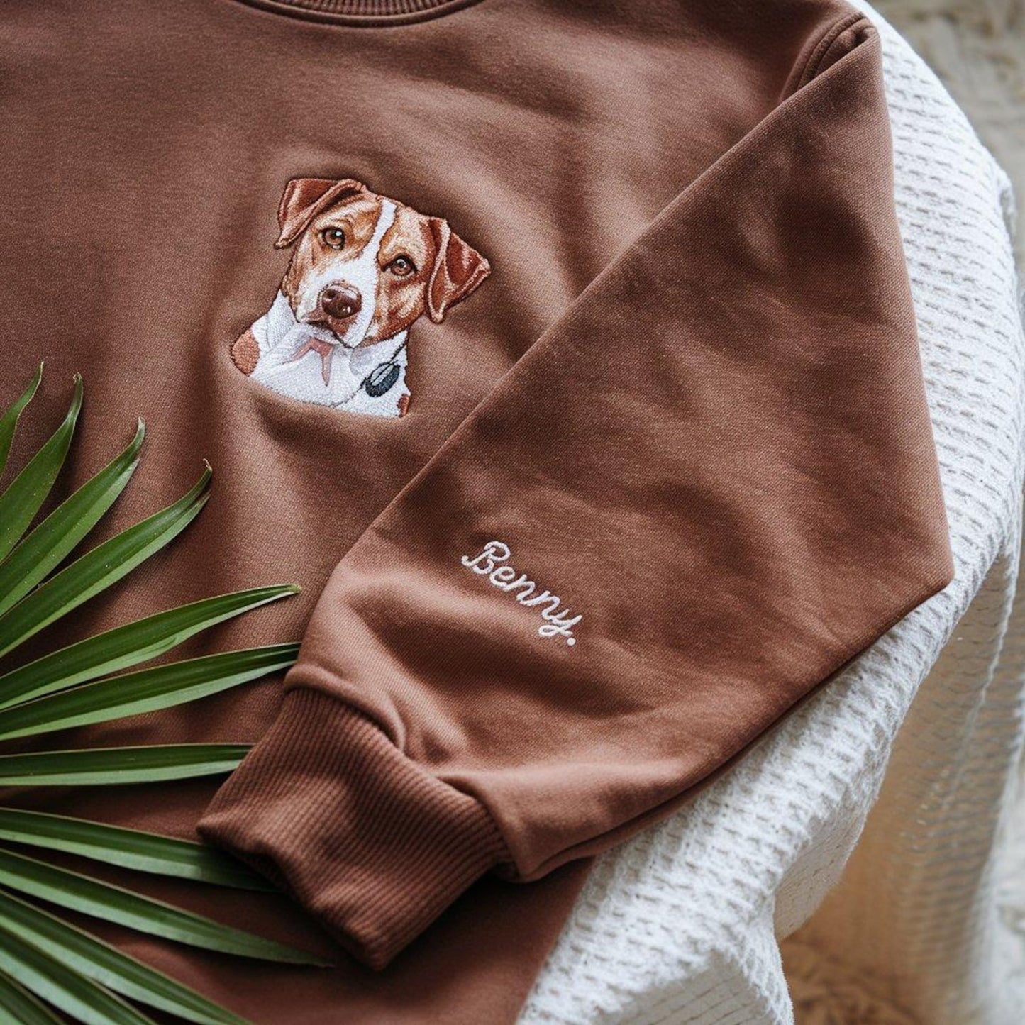 Personalized Your Pet Portrait Sweatshirt, Gift For Dad Dog