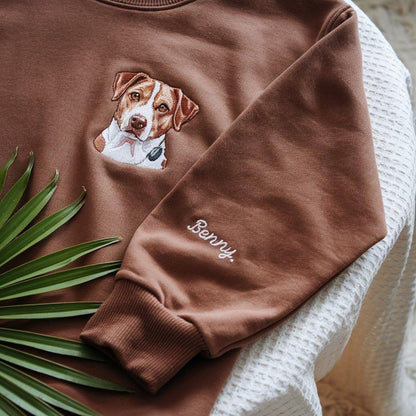 Personalized Your Pet Portrait Sweatshirt, Gift For Dad Dog