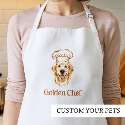 Custom Pet Embroidered Apron, Dog Mom Apron