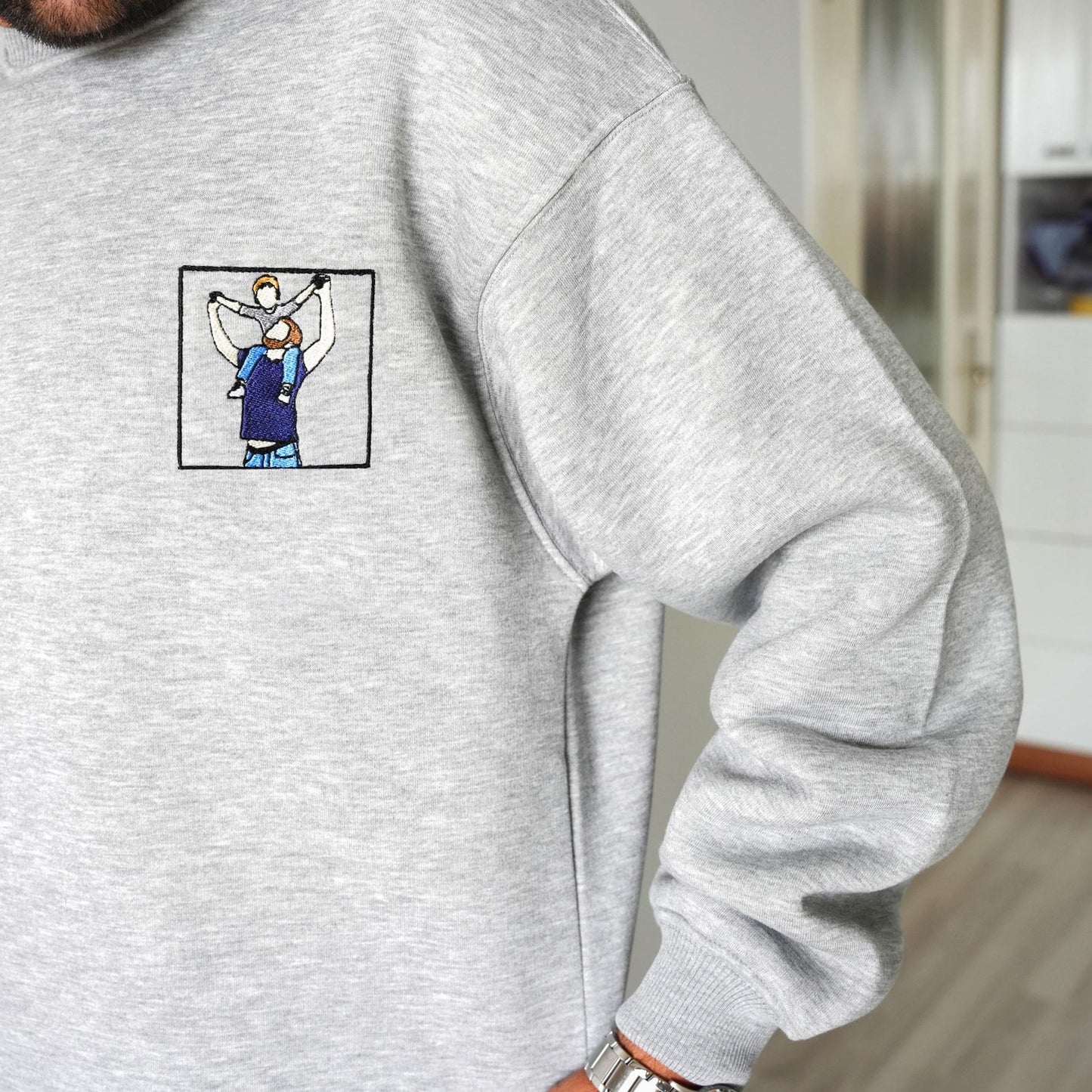 Custom Portrait Sweatshirt, Father's Day Gift, Gift For Dad