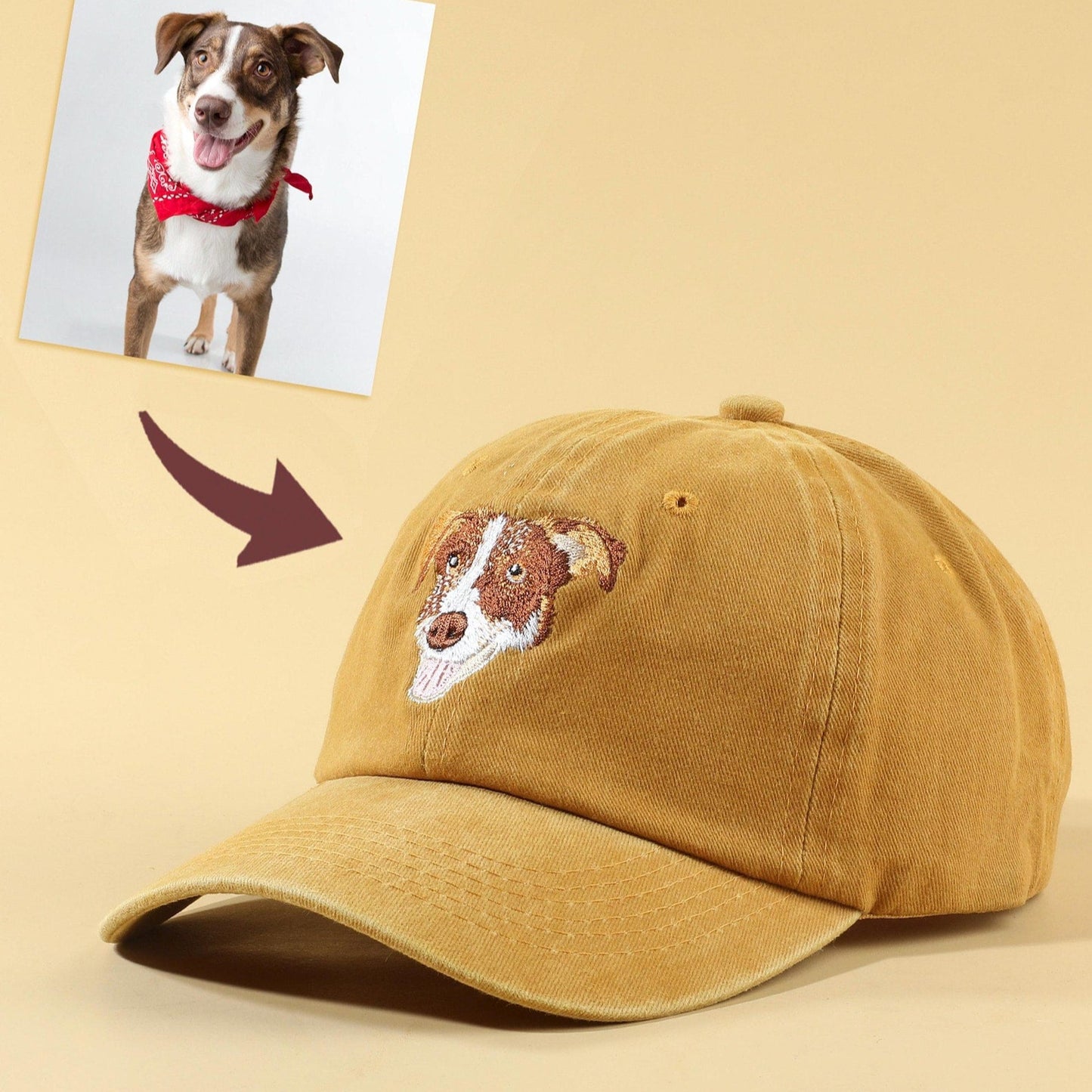 Personalized Pet Portrait Baseball Hat, Gift For Pet Owners