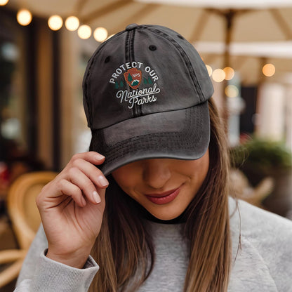 Protect Our National Parks Embroidery Dad Cap, Gift Perfect For Travel And Nature Lovers
