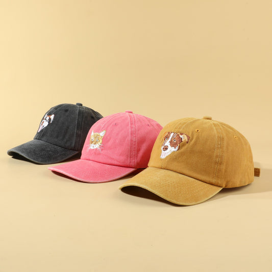 Personalized Pet Portrait Baseball Hat, Gift For Pet Owners