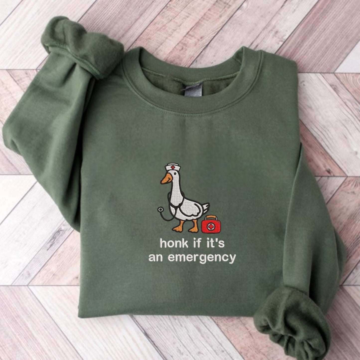 Embroidered Silly Goose Nurse Sweatshirt, Funny Gift For Pet Lover