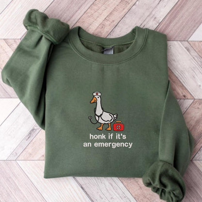 Embroidered Silly Goose Nurse Sweatshirt, Funny Gift For Pet Lover