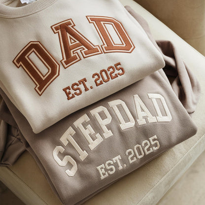Personalized Daddy Embroidered Sweatshirt, Meaningful Gift For Dad