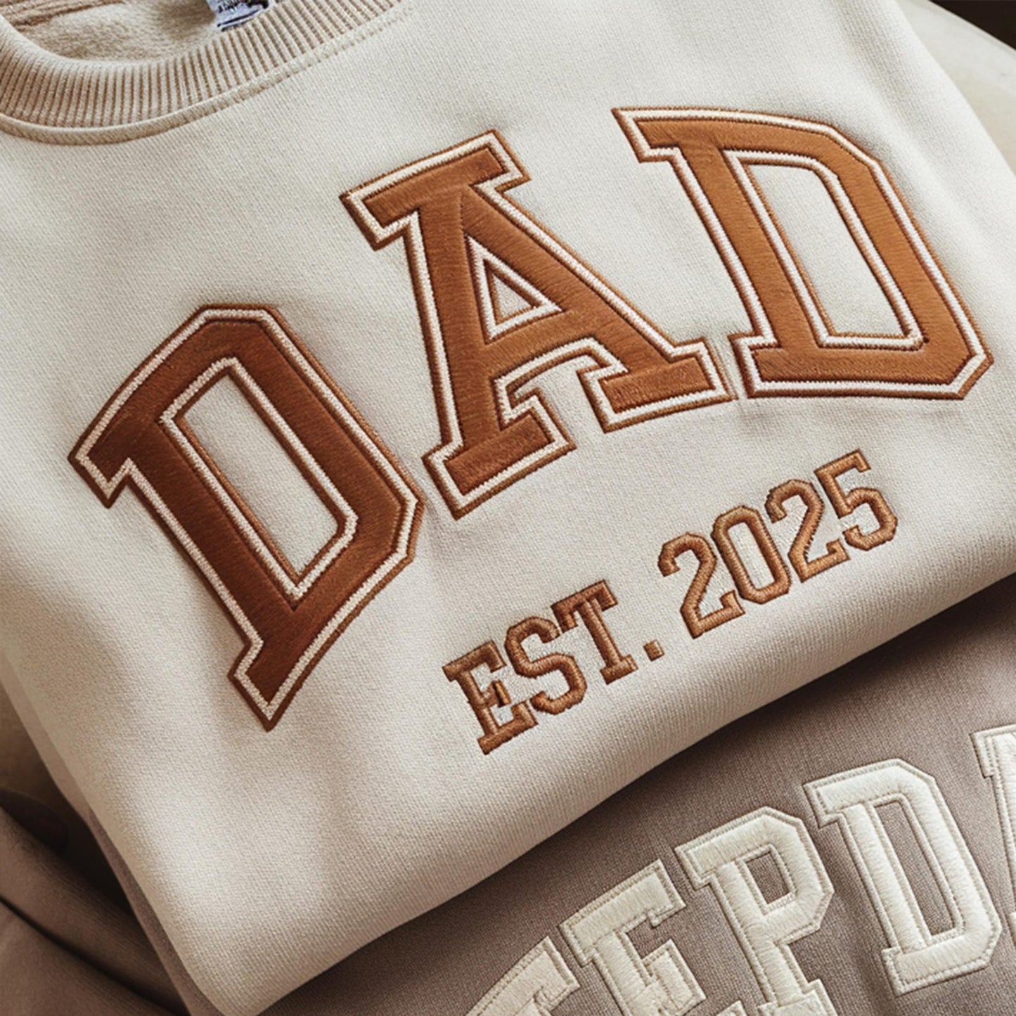 Personalized Daddy Embroidered Sweatshirt, Meaningful Gift For Dad